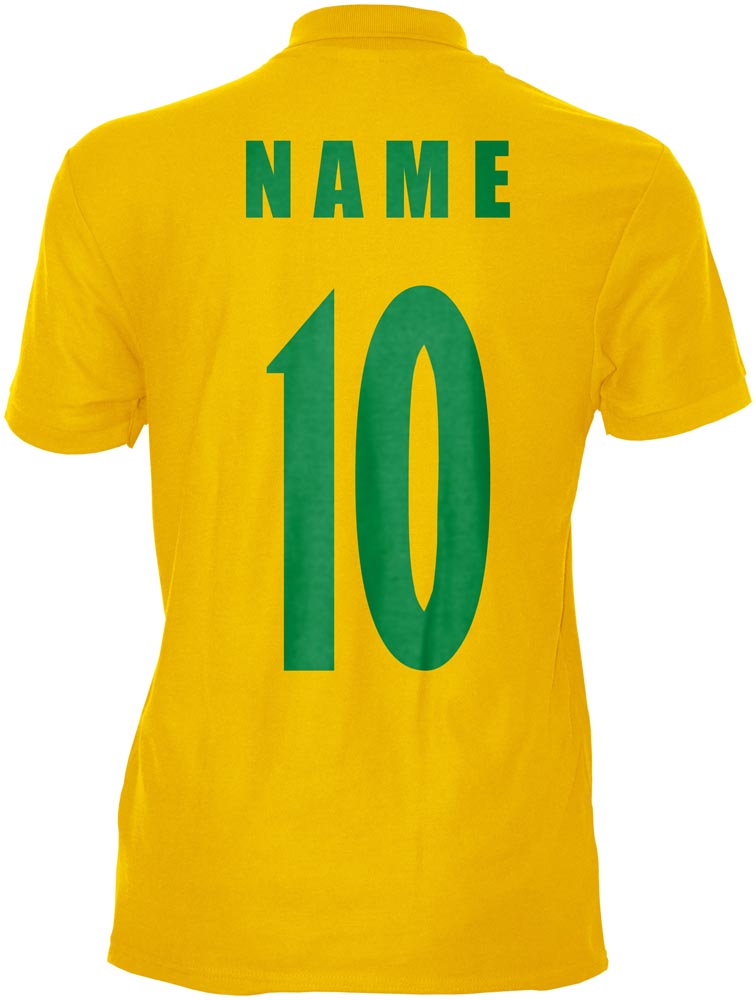 Brasilien Damen Trikot Fanshirt Polo-Shirt WM 2018 Name Nummer 