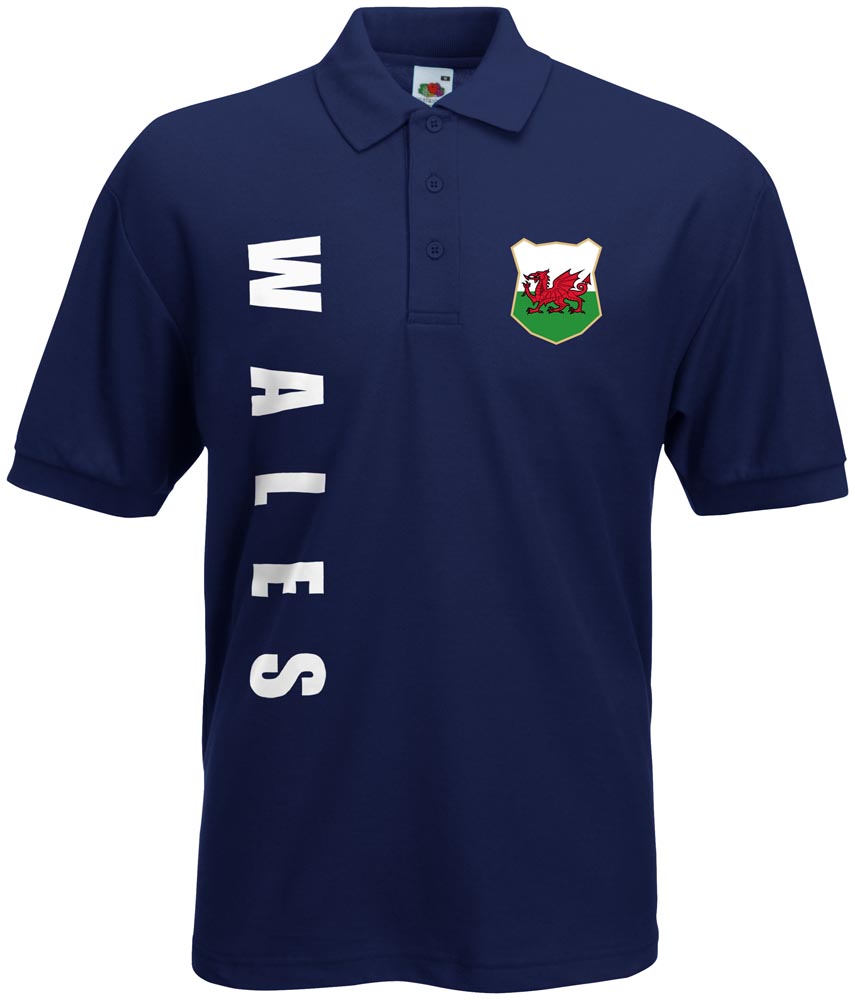 WM 2018 Wales Polo-Shirt Trikot Name Nummer 