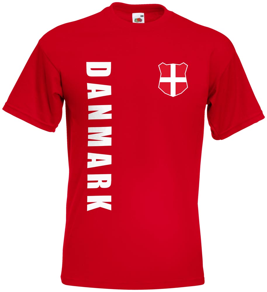 Dänemark Danmark WM 2018 Damen T-Shirt Trikot Name Nummer Fussball Team Nationa 