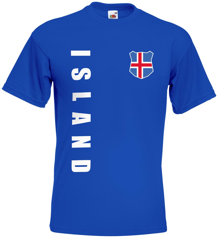 Island WM 2018 T-Shirt Trikot Look Fußball inkl.Druck  Name und Nr 