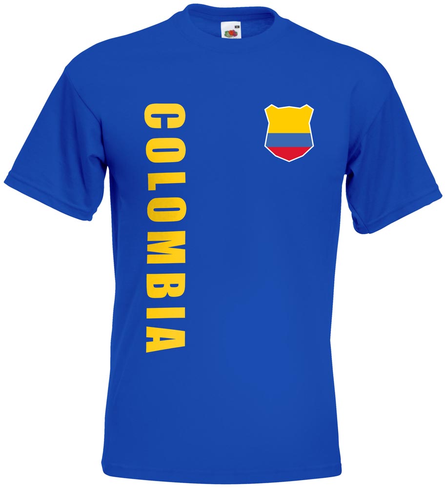 Kolumbien Colombia WM 2018 Damen T-Shirt Trikot Name Nummer Fussball Team Nation 