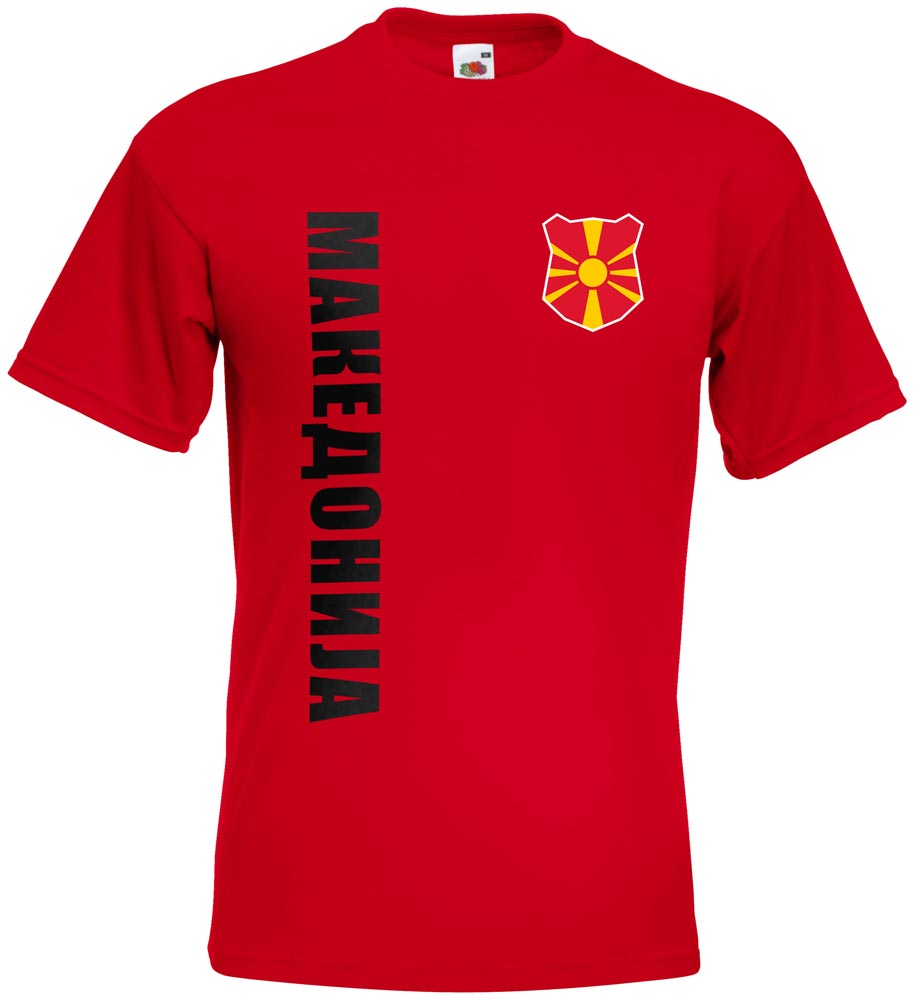 Mazedonien Kinder BABY BODY Größe WM 2018 T-Shirt Trikot Druck NAME NR rot 