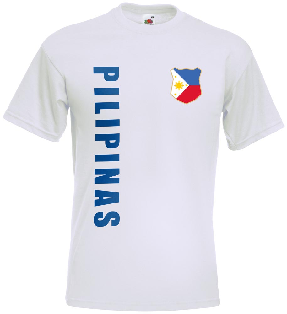 Schwarz Druck Name Philippinen Langarm Longsleeve T-Shirt Trikot Fussball Nr 