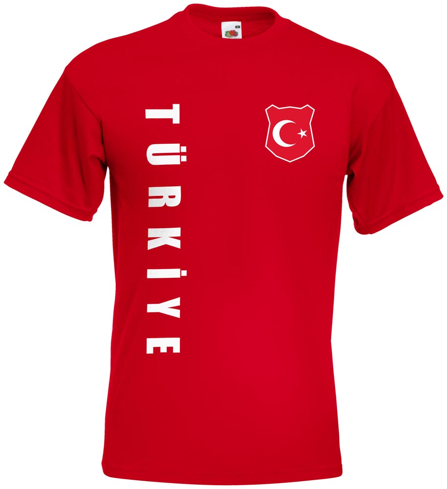 inkl.Druck Name und Nr Türkiye Türkei WM 2018 T-Shirt Trikot Look Fußball 