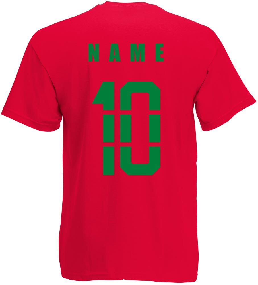 Damen T-Shirt MOROCCO Marokko  Fußball Trikot Fingerabdruck WM 