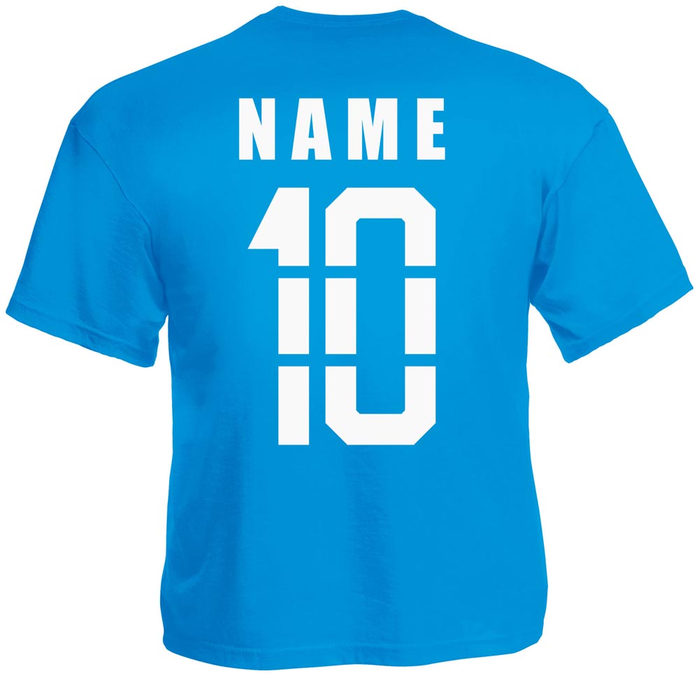 Nr.s blau Italien ITALIA T-Shirt Trikot Jersey inkl WM EM Fußball Name 