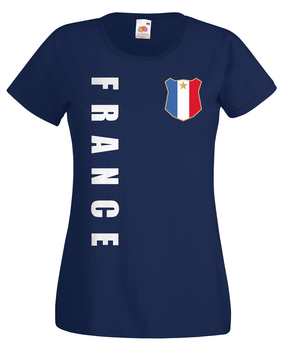 Frankreich France WM 2022 Damen T Shirt Trikot Name Nummer Fussball Team Nationa